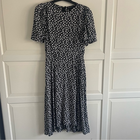 Something Navy Floral short sleeve Midi Dress 20164 - Picture 7 of 14